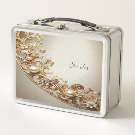 Sierlijke Gouden Bloem Lunchbox