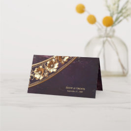 Sierlijke Gouden Bloem Place Card Plaatskaartje