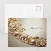 Sierlijke Gouden Bloem Postkaart (Voorkant / Achterkant)