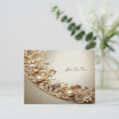 Sierlijke Gouden Bloem Postkaart (Staand voorkant)