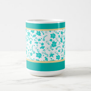 Sierlijke gouden bloem witte thee koffie mok