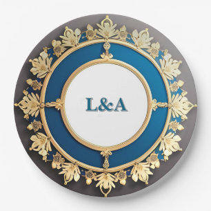 Sierlijke Gouden Cirkelvormige Decoratieve Lijst Papieren Bordje