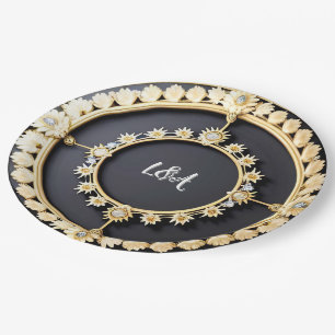 Sierlijke Gouden Cirkelvormige Decoratieve Lijst Papieren Bordje