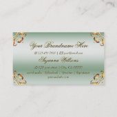 Sierlijke Gouden Decor Groene Shimmer Sophisticate Visitekaartje (Achterkant)