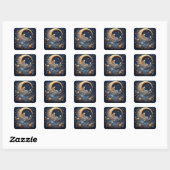 Sierlijke Gouden Halve Maan Vierkante Sticker (Vel)