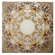 Sierlijke gouden keramische tegel