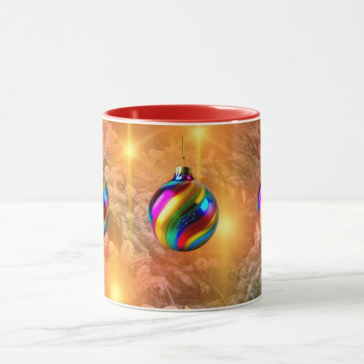 Sierlijke Gouden Kerstmis Mok (Midden)