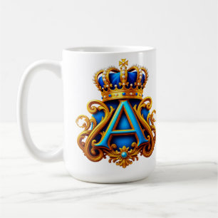 Sierlijke gouden letter A met kroonlijstontwerp Koffiemok