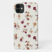 Sierlijke gouden maroon bloemenpatroon Case-Mate iPhone case (Achterkant)