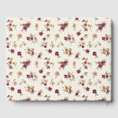 Sierlijke gouden maroon bloemenpatroon gastenboek (Achterkant)