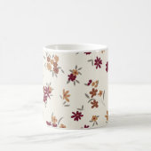 Sierlijke gouden maroon bloemenpatroon koffiemok (Center)