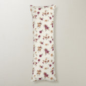 Sierlijke gouden maroon bloemenpatroon lichaamskussen (Achterkant (Verticaal))