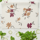 Sierlijke gouden maroon bloemenpatroon theedoek (Gevouwen)