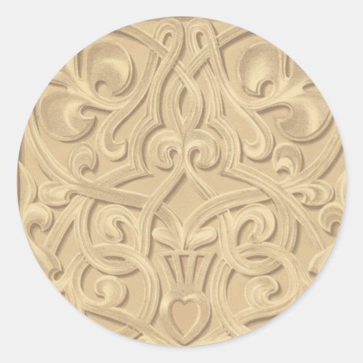 Sierlijke Gouden Rolwerk Sticker (Voorkant)