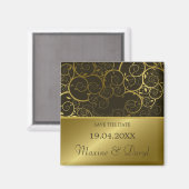 Sierlijke gouden spiraal wijnklassiek Save the Dat Magneet (Voorkant / Achterkant)