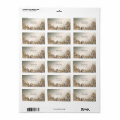 Sierlijke gouden witte bloem adresslabel etiket (Full Sheet)
