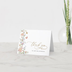 Sierlijke Grace Pastel Blush Bloemige Trouw Dank J Bedankkaart