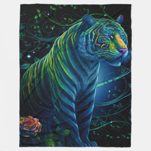 Sierlijke Groene Tijger Fleece Deken