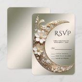 Sierlijke Halve Maan Frame RSVP Kaart (Voorkant / Achterkant)