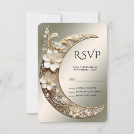 Sierlijke Halve Maan Frame RSVP Kaart