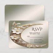 Sierlijke Halvemaan Frame RSVP Kaart (Voorkant / Achterkant)
