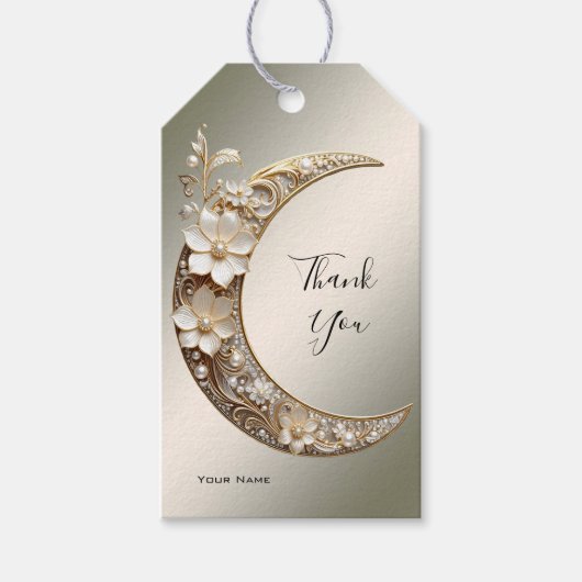 Sierlijke Halvemaanframe Cadeaubijsluiter Cadeaulabel (Voorkant)