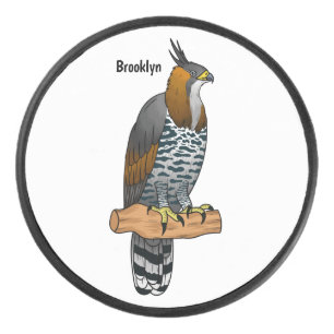 Sierlijke havikarend vogel cartoon illustratie hockey puck