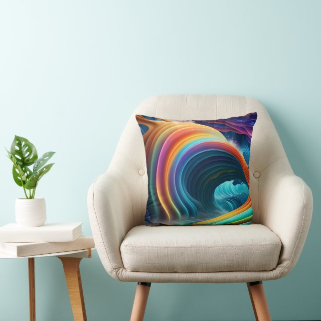 Sierlijke heldere regenboog waterval kussen (Stoel)