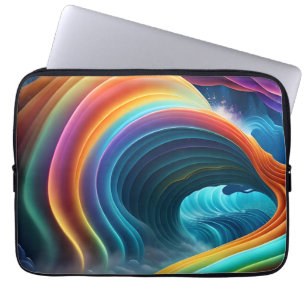 Sierlijke heldere regenboog waterval laptop sleeve