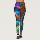 Sierlijke heldere regenboog waterval leggings (Achterkant)