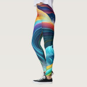 Sierlijke heldere regenboog waterval leggings (Links)