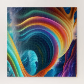 Sierlijke heldere regenboog waterval legpuzzel (Horizontaal)