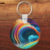 Sierlijke heldere regenboog waterval sleutelhanger (Voorkant)