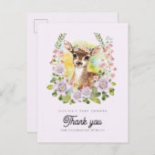 Sierlijke herten  babyshower dankkaartje briefkaart (Voorkant / Achterkant)