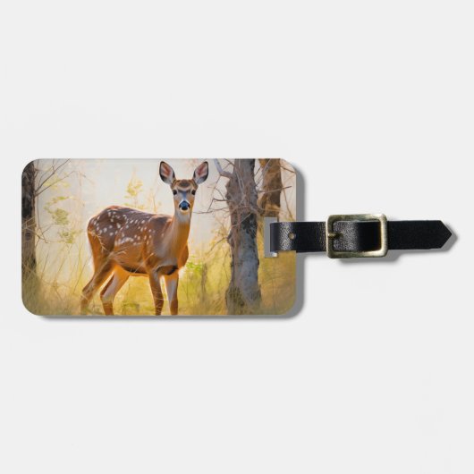 Sierlijke herten in het bos Natuur ontwerp Bagagelabel (Voorkant horizontaal)