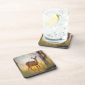 Sierlijke herten in het bos Natuur ontwerp Bier Onderzetter (Rechterzijde)