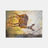 Sierlijke herten in het bos Natuur ontwerp Fleece Deken (Voorkant (Horizontaal))