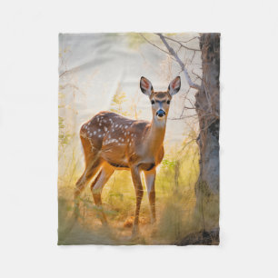 Sierlijke herten in het bos Natuur ontwerp Fleece Deken