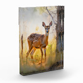 Sierlijke herten in het bos Natuur ontwerp Fotoblokken (Links)