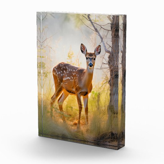 Sierlijke herten in het bos Natuur ontwerp Fotoblokken (Rechts)