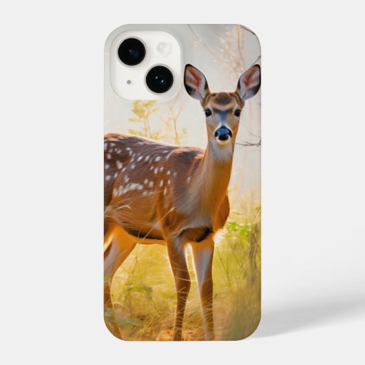 Sierlijke herten in het bos Natuur ontwerp iPhone Hoesje (Achterkant)