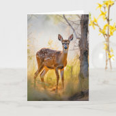 Sierlijke herten in het bos Natuur ontwerp Kaart (Gele Bloem)