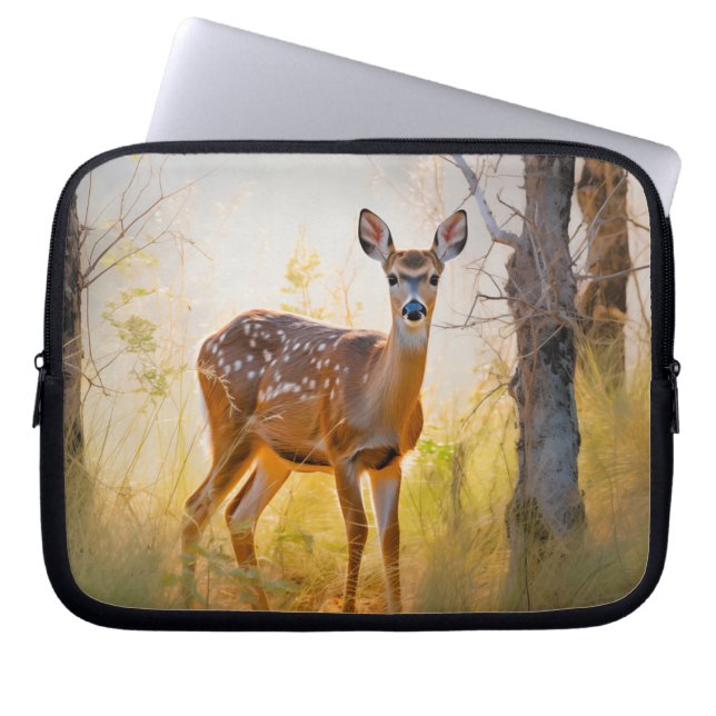 Sierlijke herten in het bos Natuur ontwerp Laptop Sleeve (Voorkant)