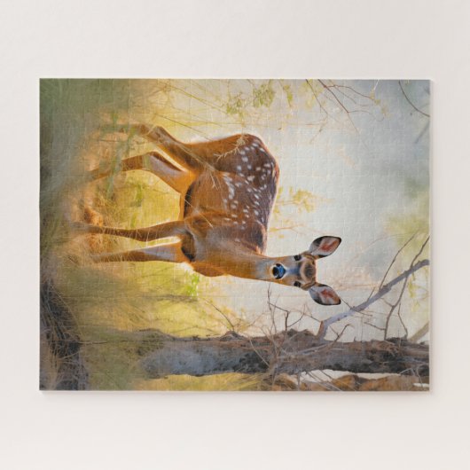 Sierlijke herten in het bos Natuur ontwerp Legpuzzel (Horizontaal)