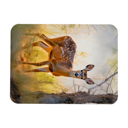 Sierlijke herten in het bos Natuur ontwerp Magneet (Horizontaal)