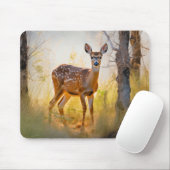 Sierlijke herten in het bos Natuur ontwerp Muismat (Met muis)