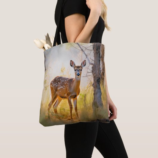 Sierlijke herten in het bos Natuur ontwerp Tote Bag (Dichtbij)
