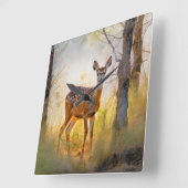 Sierlijke herten in het bos Natuur ontwerp Vierkante Klok (Hoek)