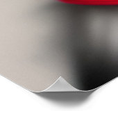 Sierlijke hond met rode halsband geposeerd zijwaar poster (Hoek)