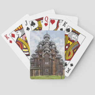 Sierlijke houten kerk, Rusland Speelkaarten